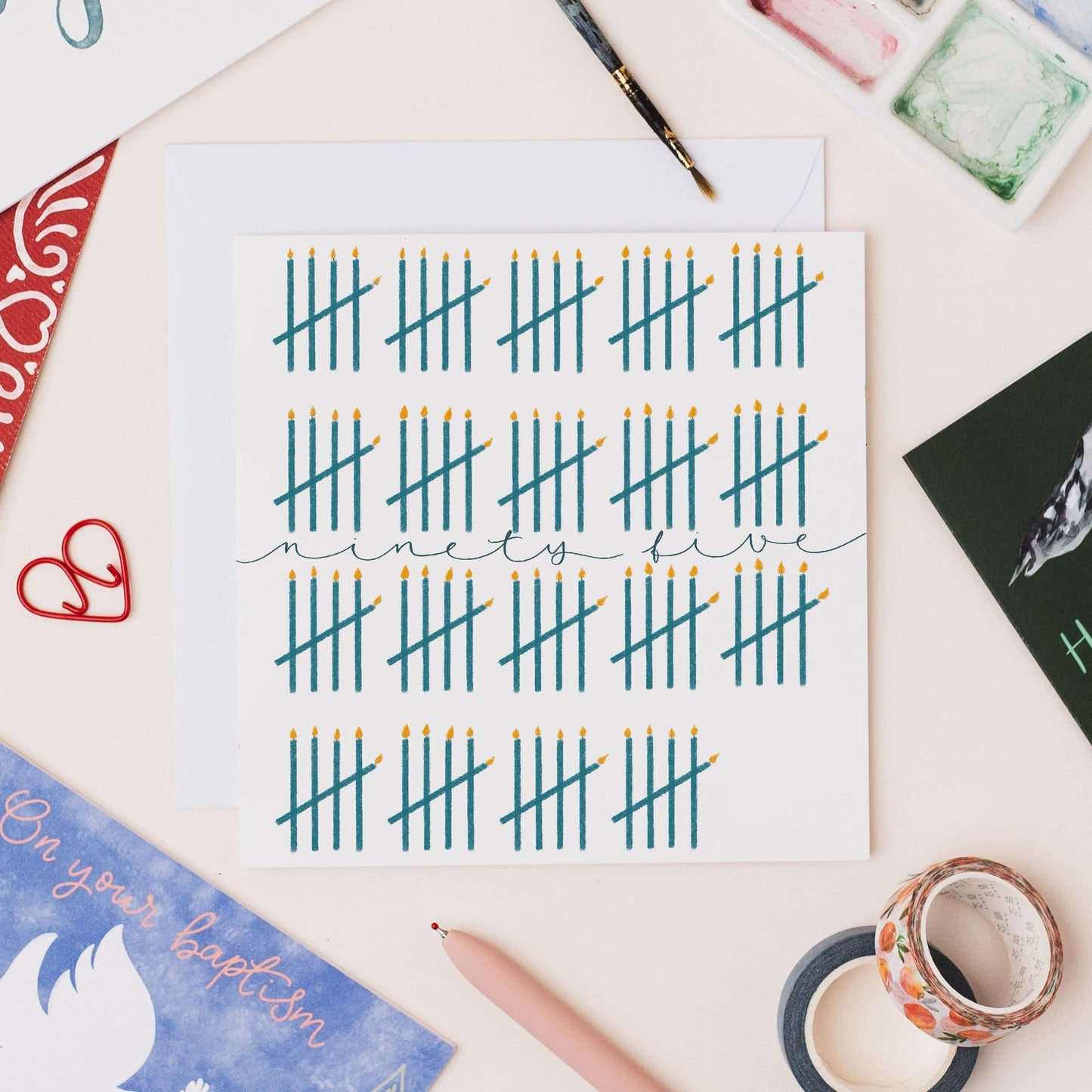 95th Birthday Card - Tally of Candles And Hope Designs Cards