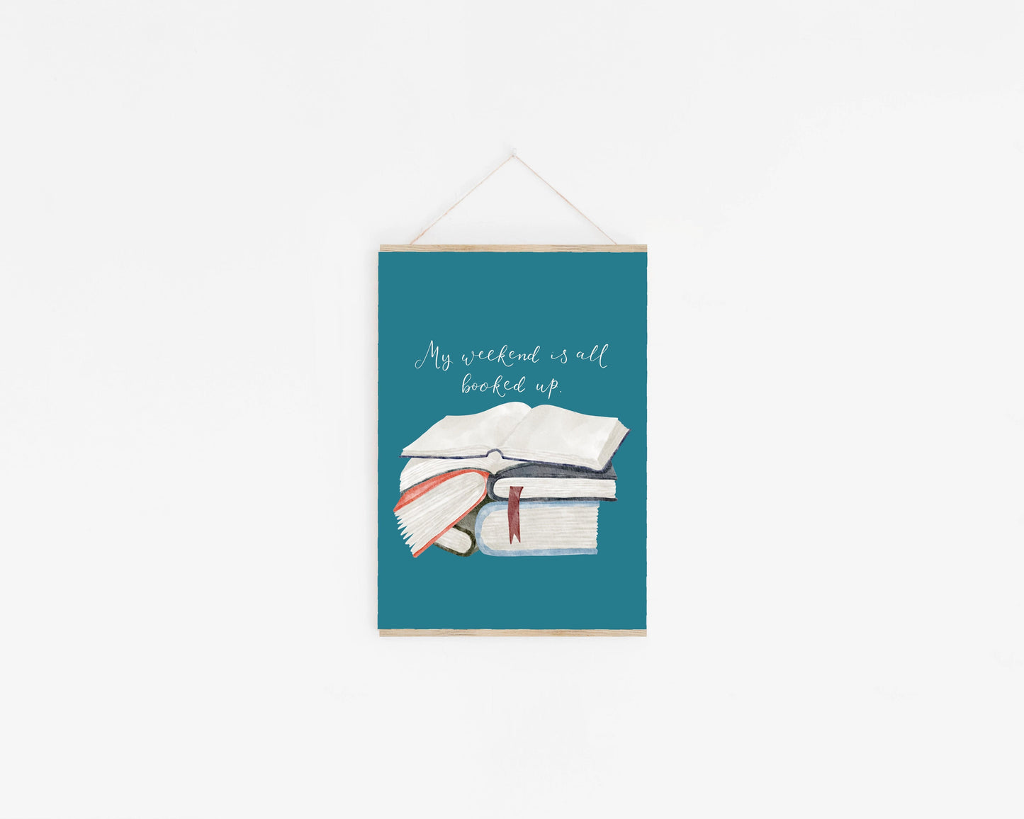 A4 All Booked Up bookish print Print And Hope Designs   