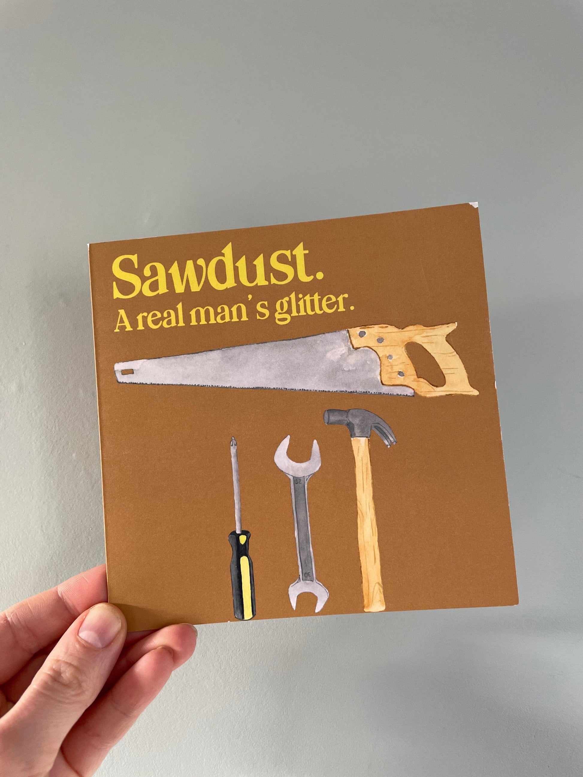 SECONDS - Sawdust. A real man’s glitter card  And Hope Designs   