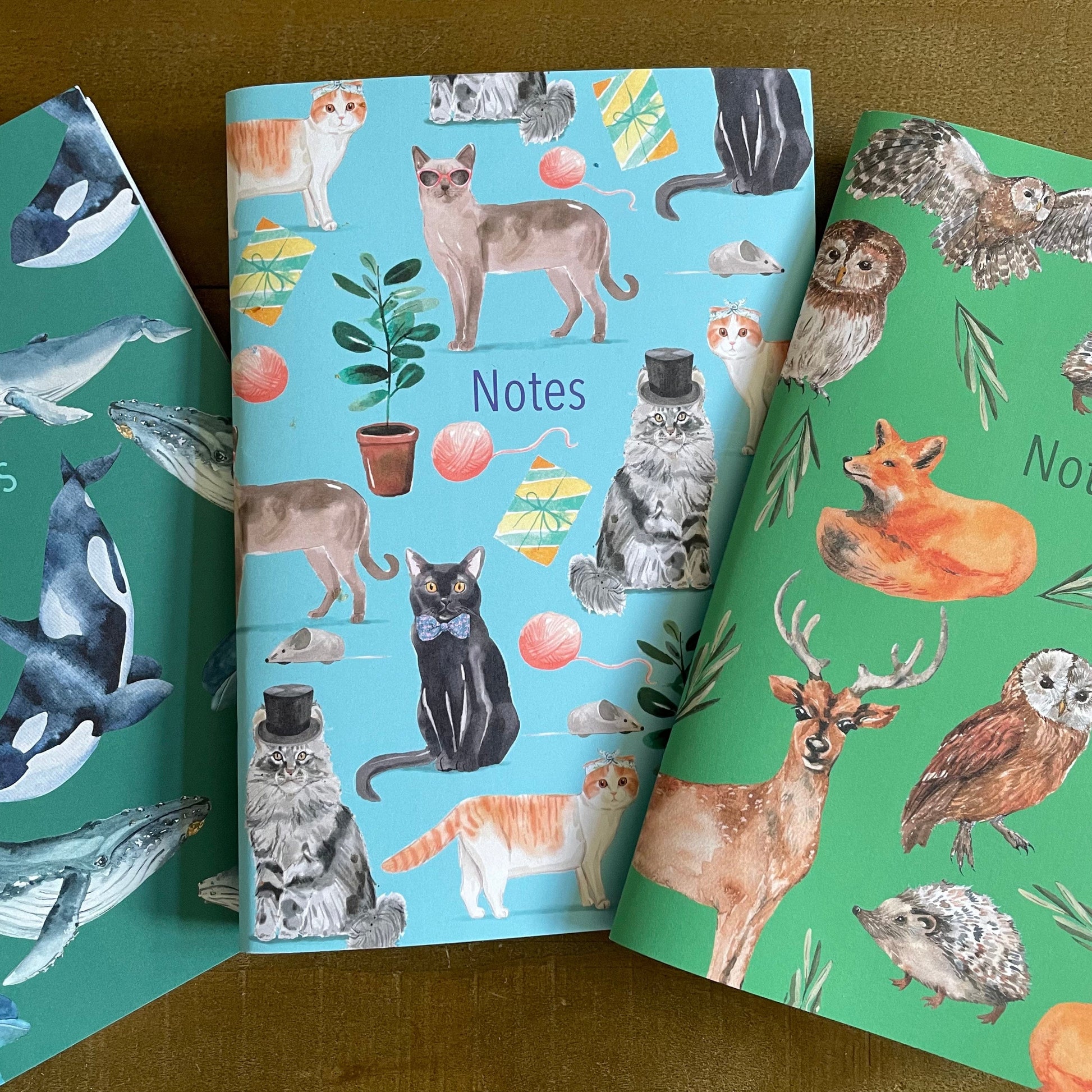 Set of 3 A5 animal lined notebooks Notebook And Hope Designs   
