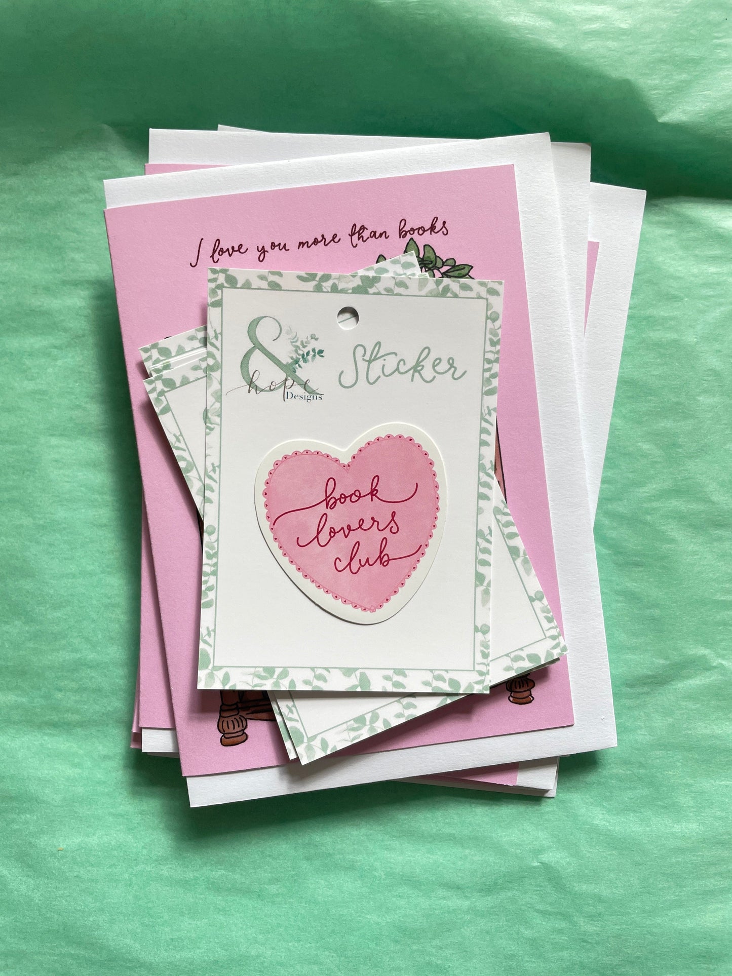 Book Lovers Club heart vinyl sticker And Hope Designs stickers