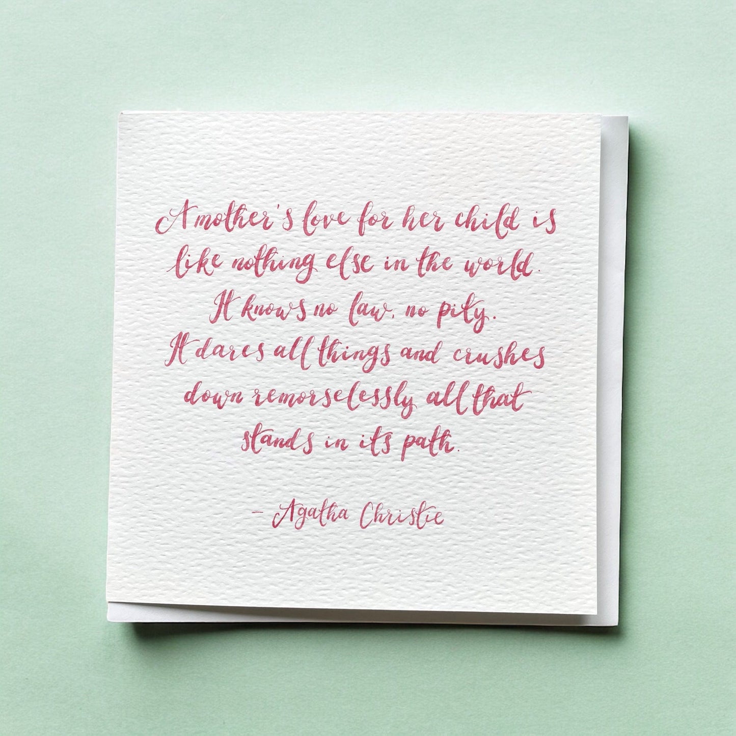 Bookish card - Agatha Christie quote on mothers And Hope Designs Cards