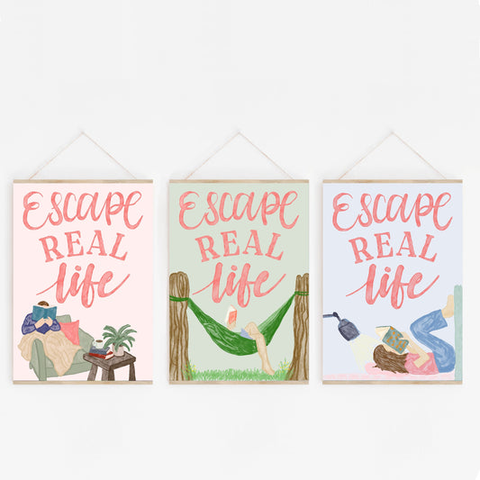 Bookish Print - Hammock Escape Real Life And Hope Designs