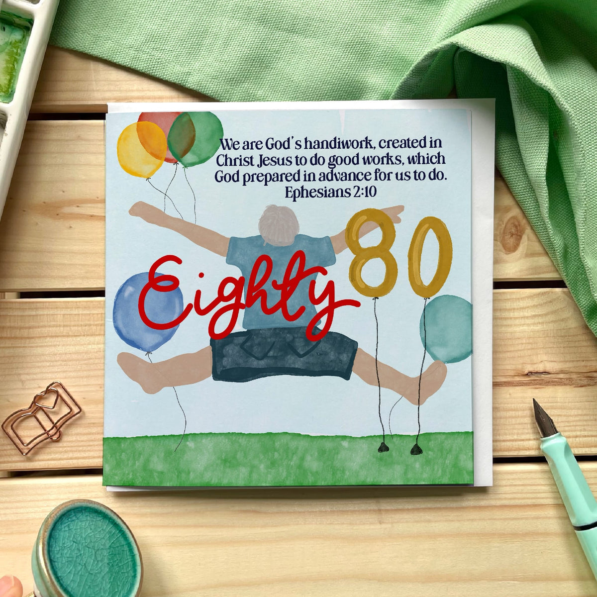 Christian Birthday Card - 80 - Young At Heart And Hope Designs Cards