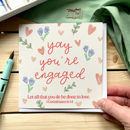 Christian Engagement Card - Yay You’re Engaged! And Hope Designs Cards