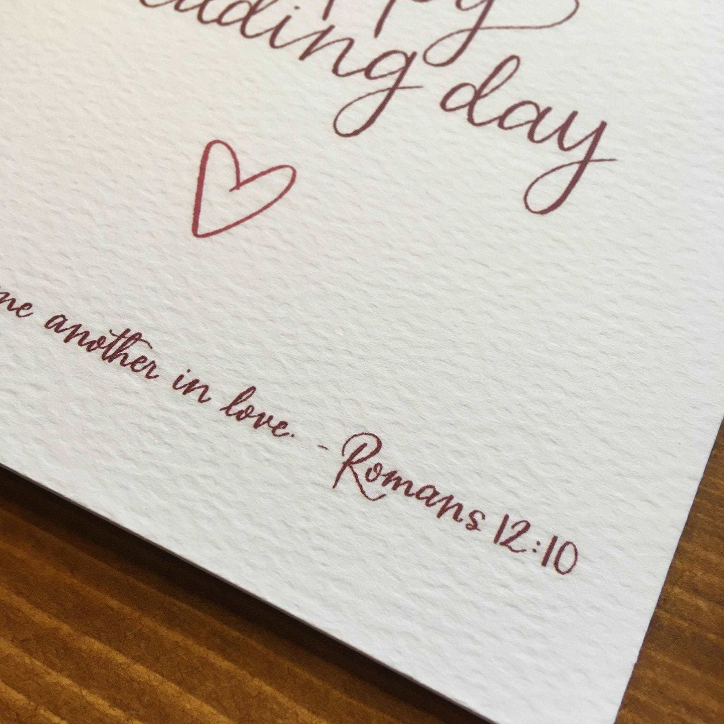 Christian happy wedding card, with Romans 12:10 And Hope Designs Cards