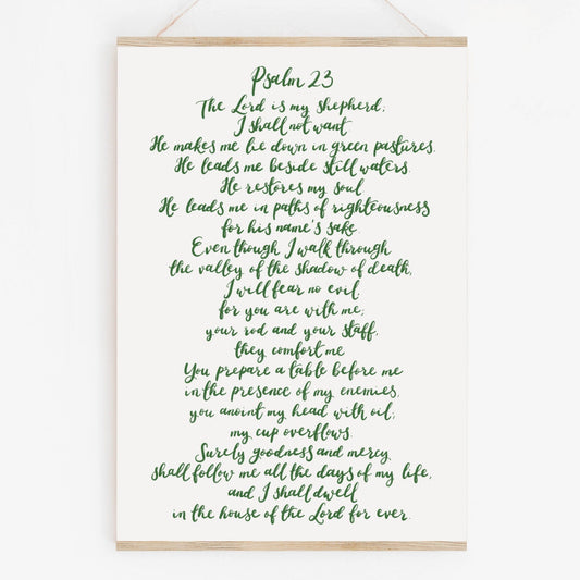 Christian Print - Handlettered Psalm 23 And Hope Designs Print