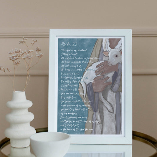 Christian Print - Psalm 23 with Shepherd And Hope Designs Print