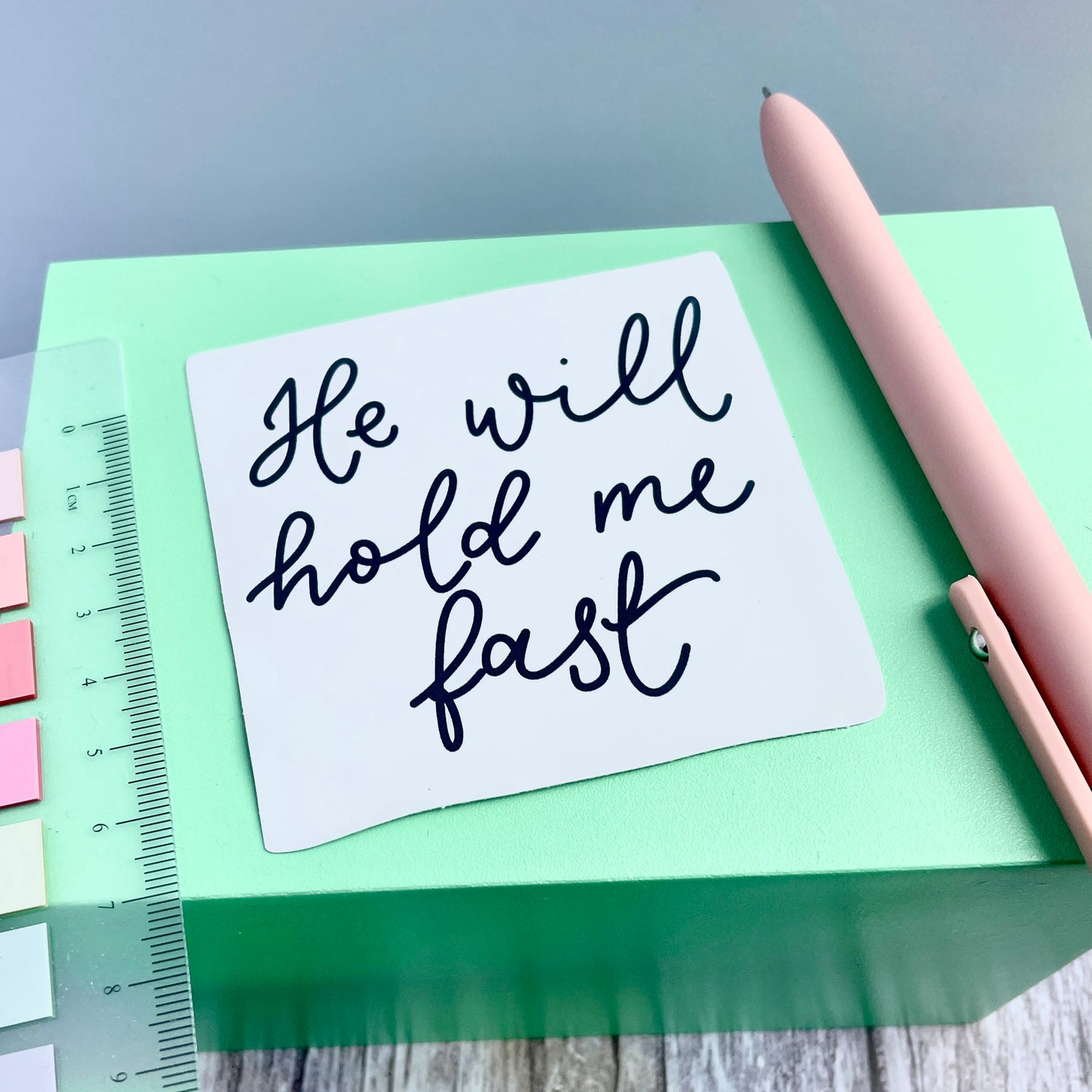 Christian Vinyl Sticker - He Will Hold Me Fast And Hope Designs stickers