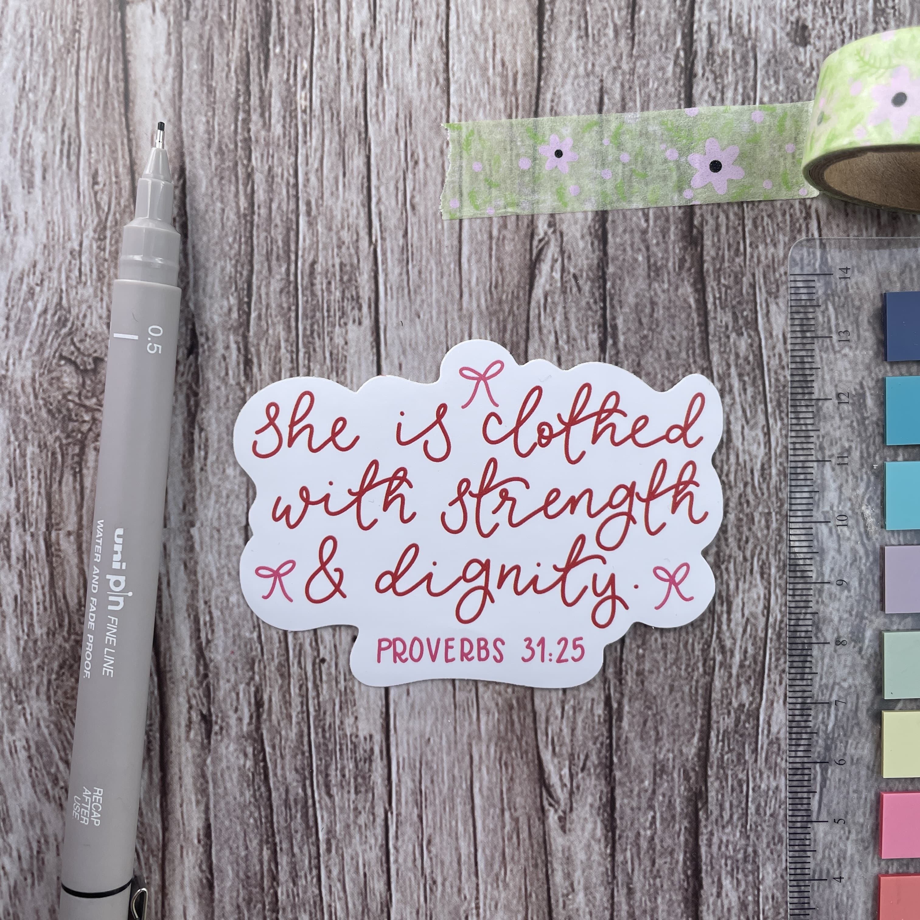 she is dressed in strength and dignity Proverbs 31:25 She is Clothed in Strength and Dignity and She Laughs  Without Fear of the Future Wall Decal Sticker Scripture