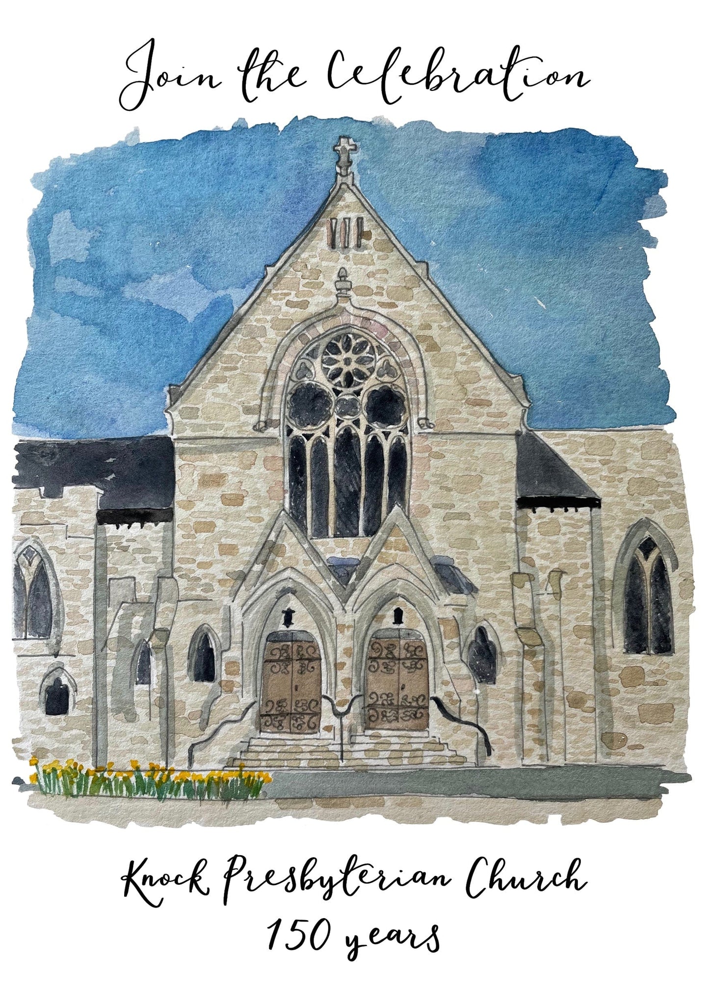 Custom Watercolour church or wedding venue painting And Hope Designs Commission