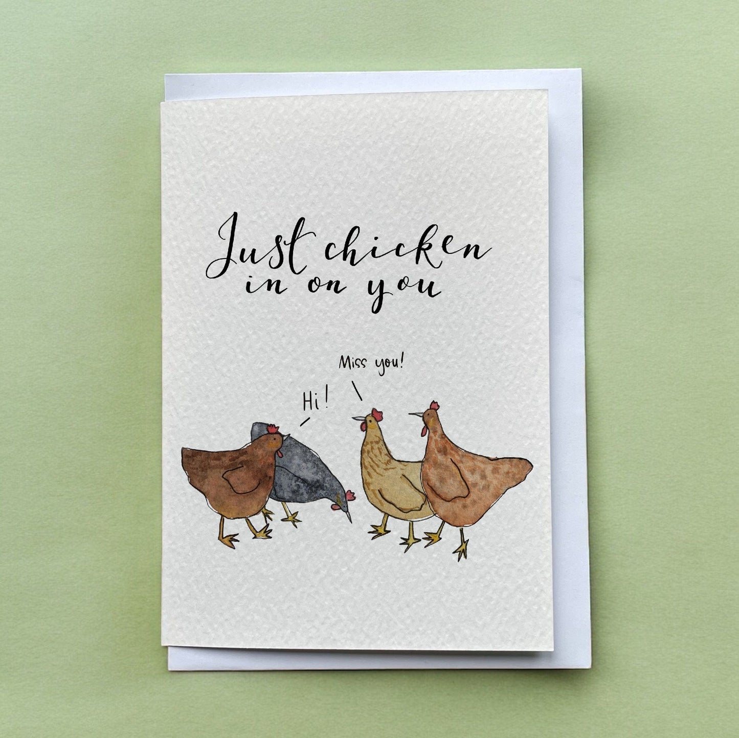 "Just Chicken In On You" Funny Friendship Card And Hope Designs Cards