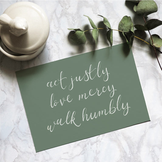 Landscape Micah 6:8 Christian Print And Hope Designs Print