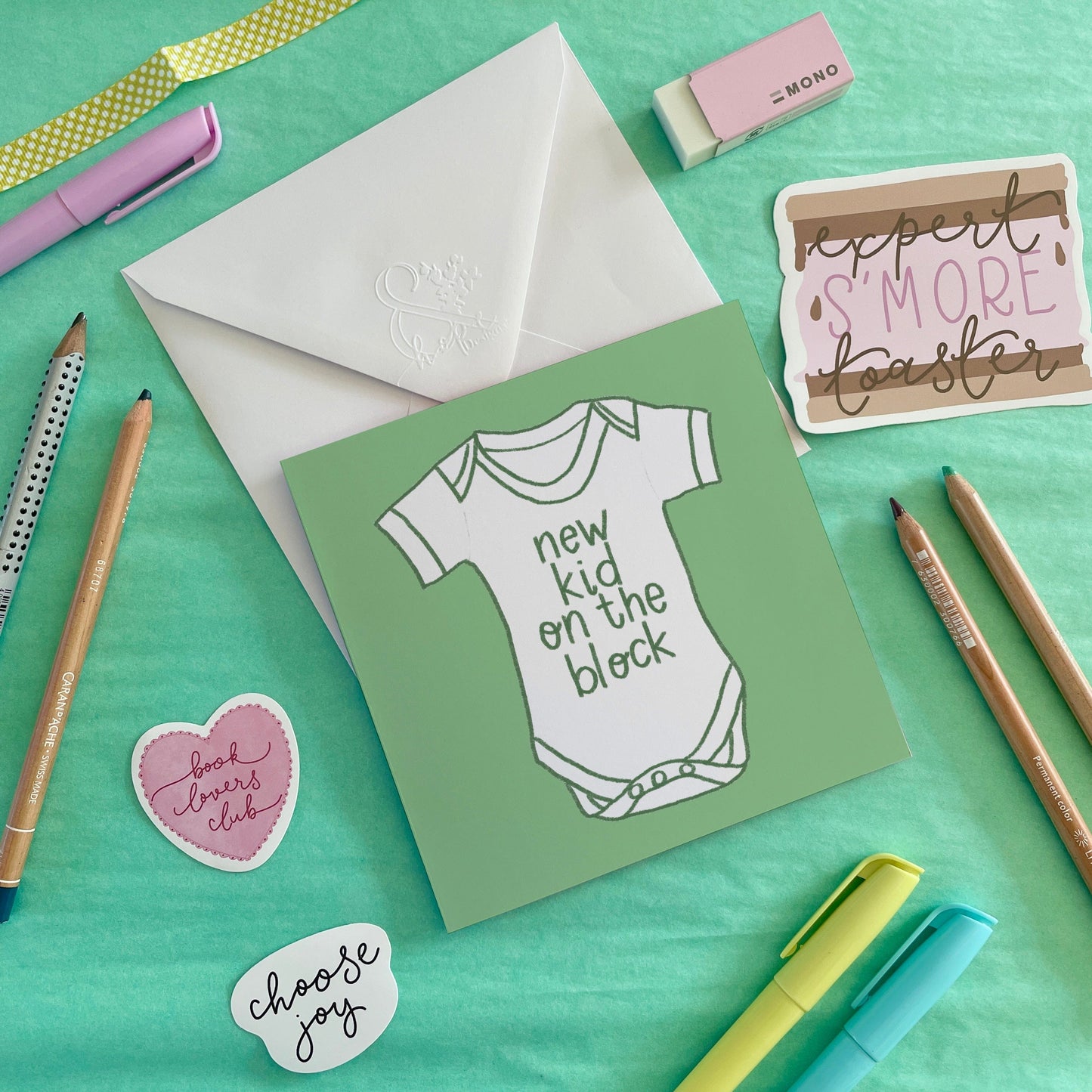 New Baby Card - New Kid On The Block - Unisex And Hope Designs Cards