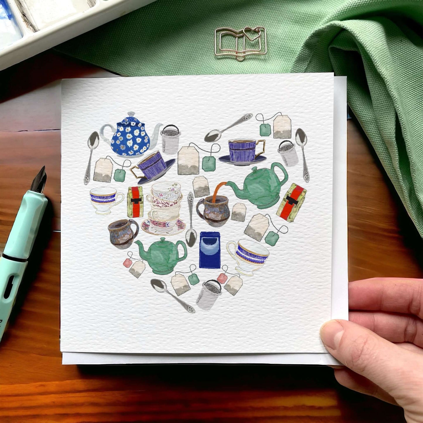 Tea heart greeting card And Hope Designs Cards