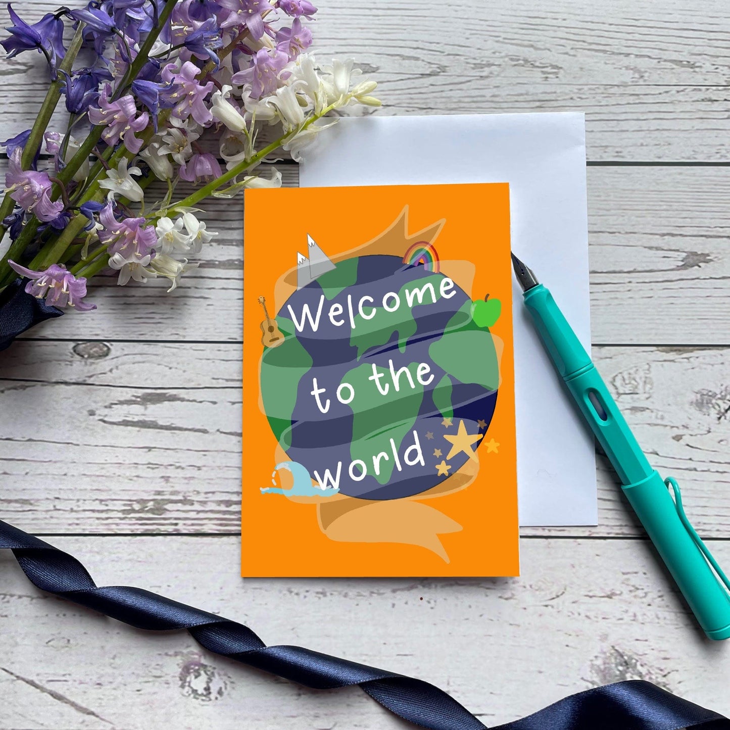 New baby card - Orange Welcome to the world Cards And Hope Designs   