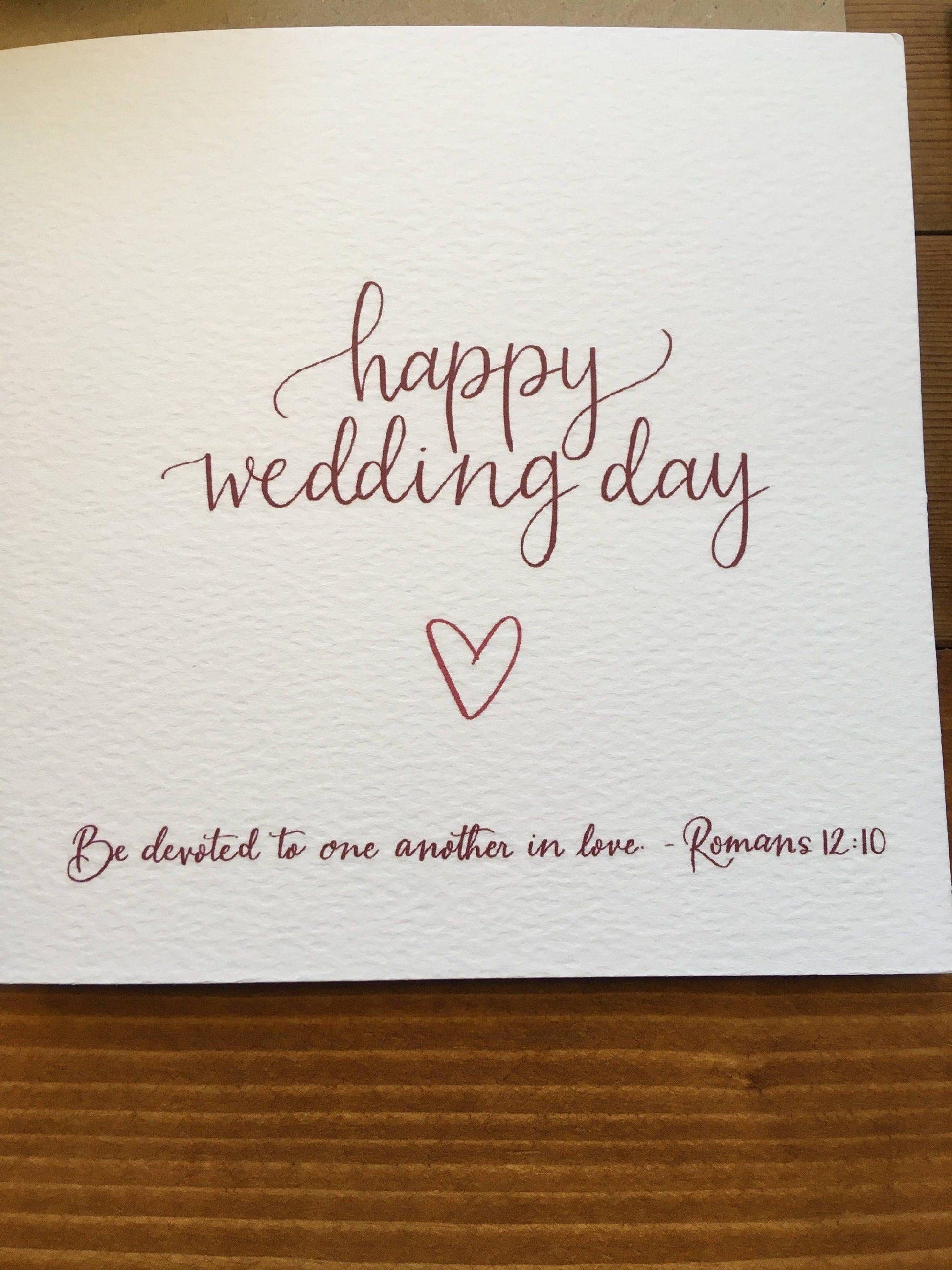 Christian happy wedding card, with Romans 12:10 Cards And Hope Designs   