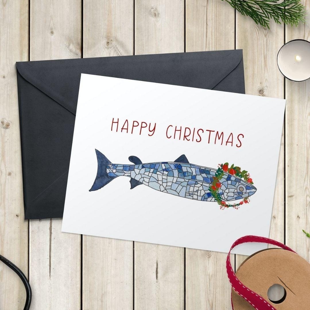 Northern Ireland Christmas Card - Belfast Big Fish Cards And Hope Designs   