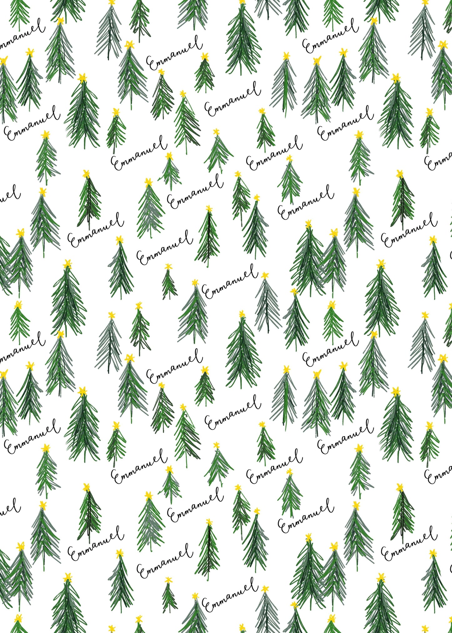 “Emmanuel” Christmas tree wrapping paper Wrapping Paper And Hope Designs   