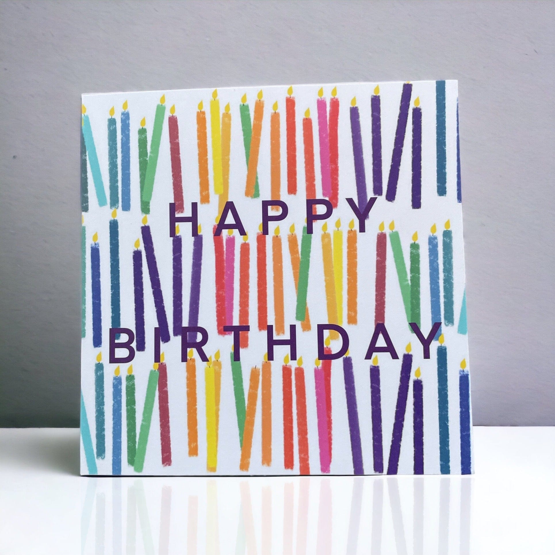 Happy birthday rainbow candles card Cards And Hope Designs   