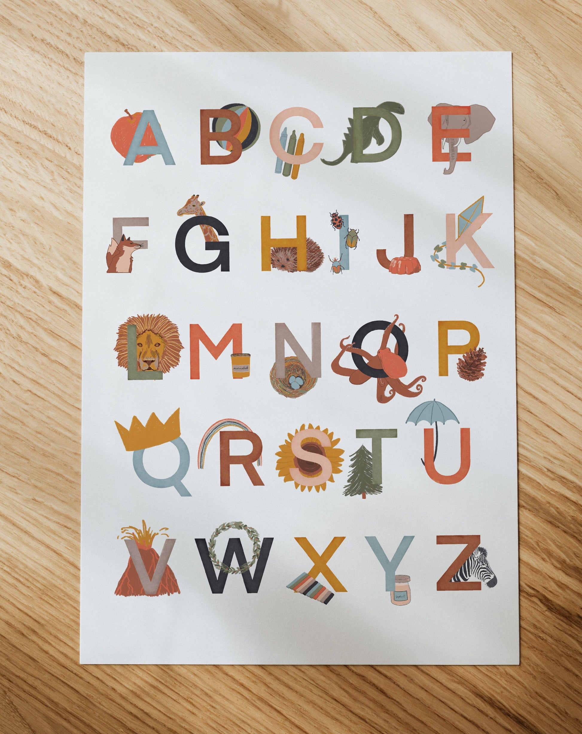 Modern Heirloom Alphabet Print Print And Hope Designs A2 Without scripture 