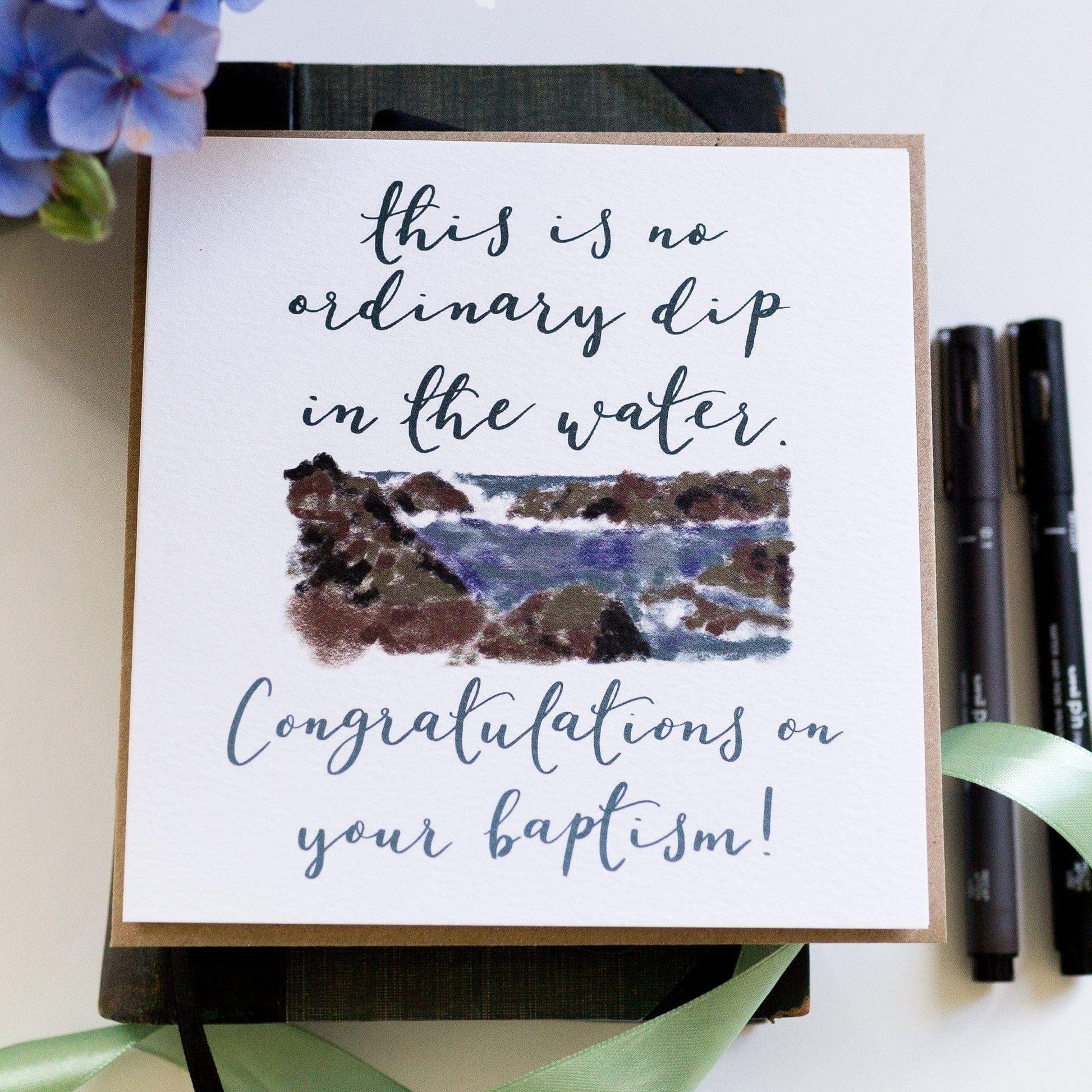 “No ordinary dip in the water” baptism card Cards And Hope Designs   