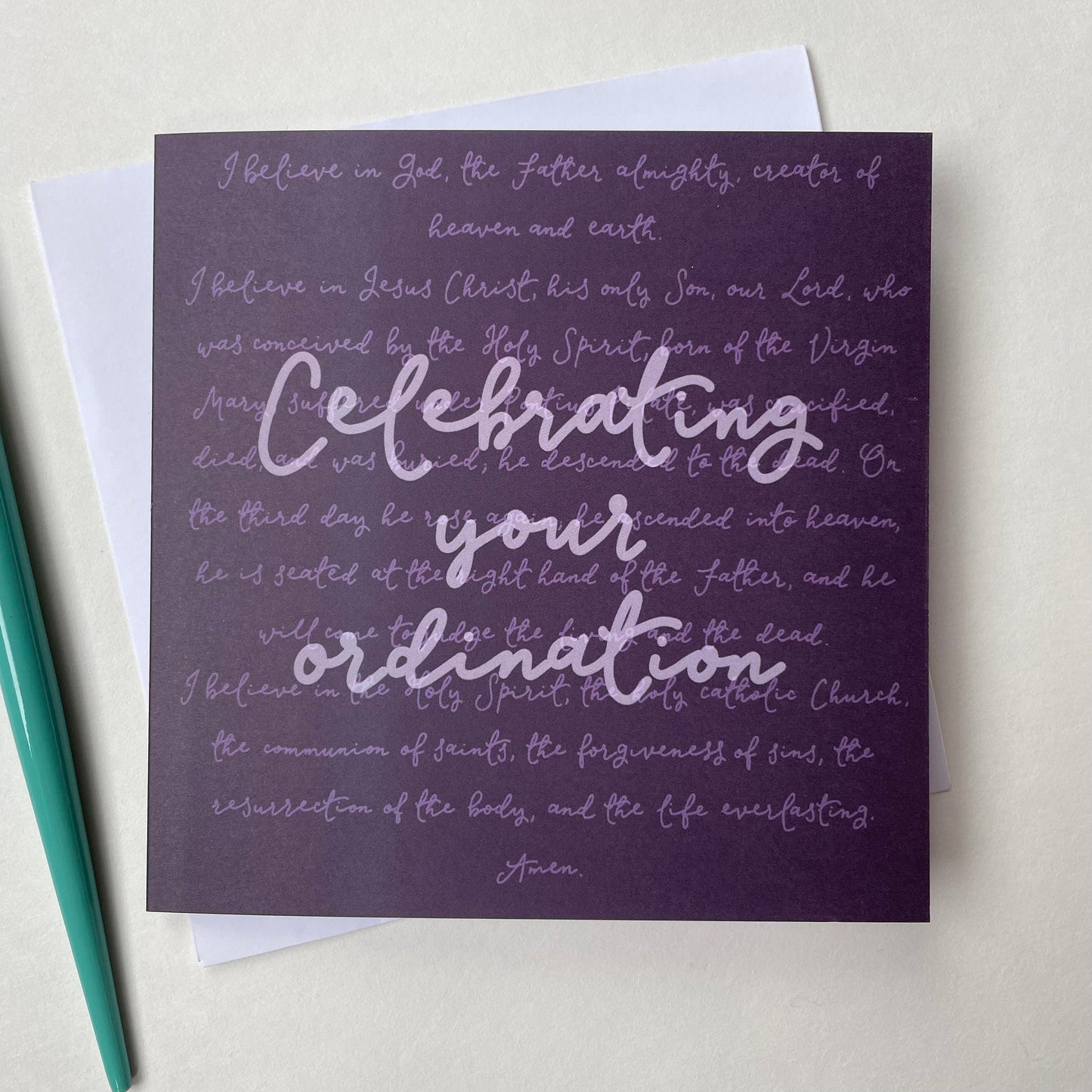 Ordination card - celebrating your ordination - apostles creed Greeting & Note Cards And Hope Designs   