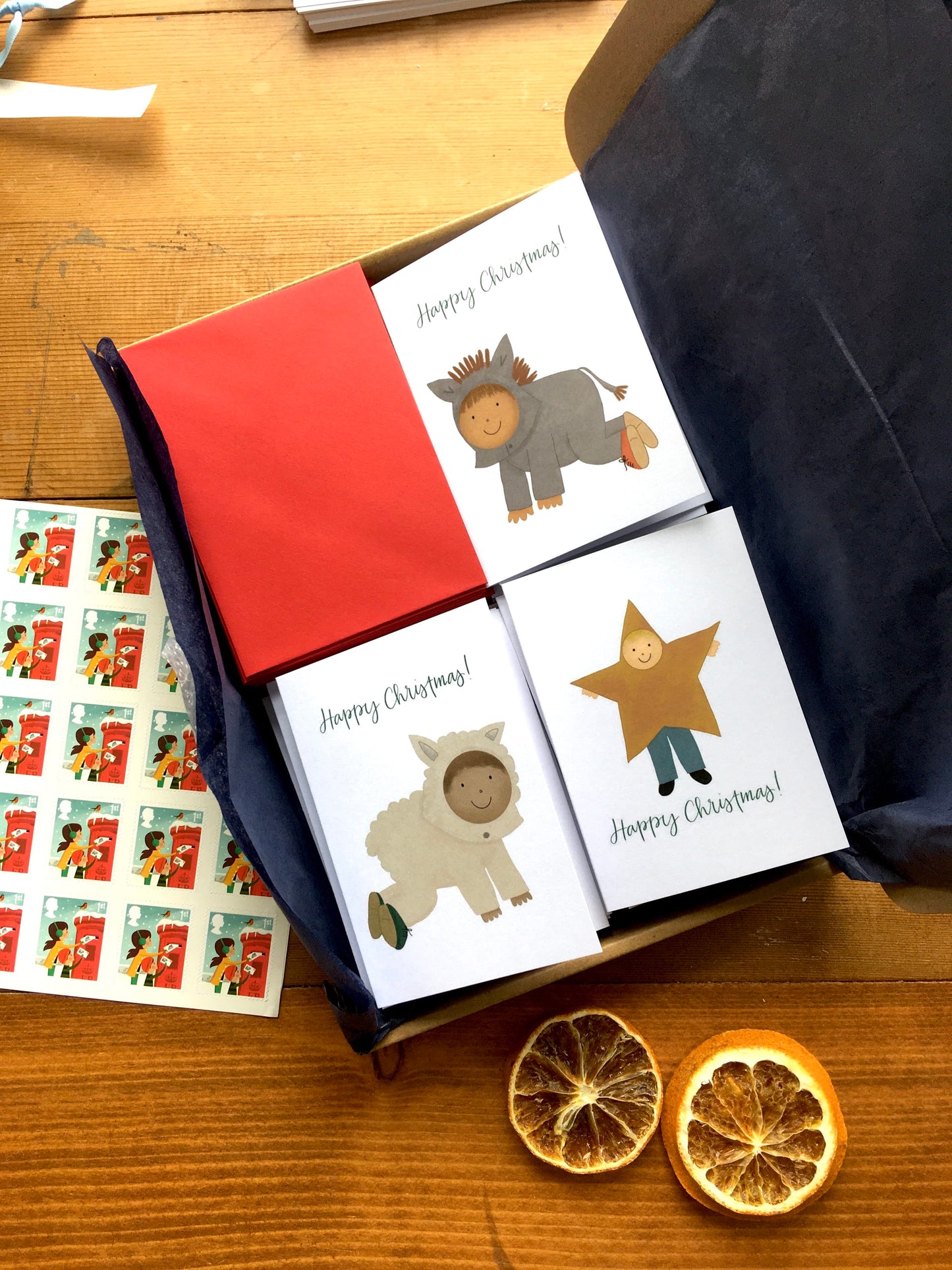 Small Christmas card packs - nativity characters Cards And Hope Designs   