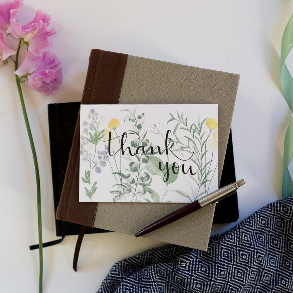 Thank you card - botanical Cards And Hope Designs   