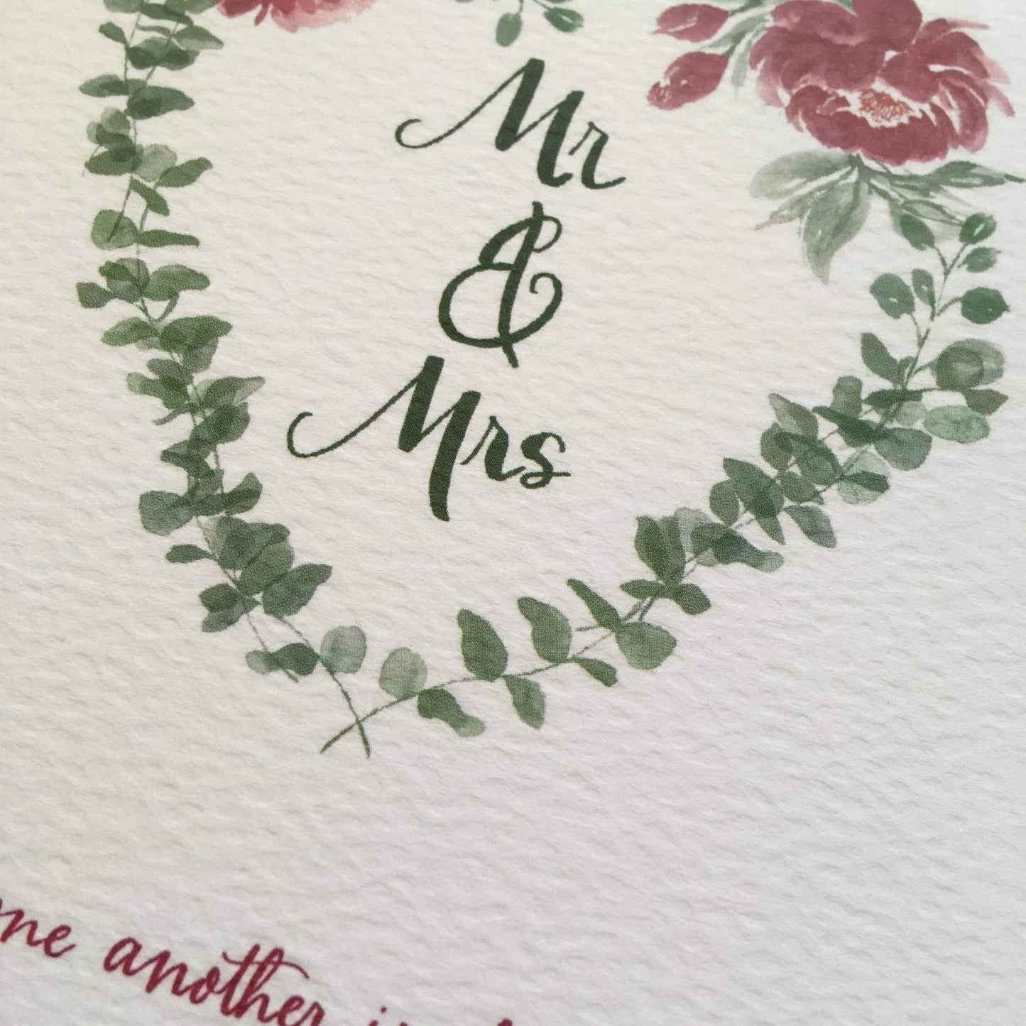 Mr & Mrs Christian wedding card And Hope Designs Cards