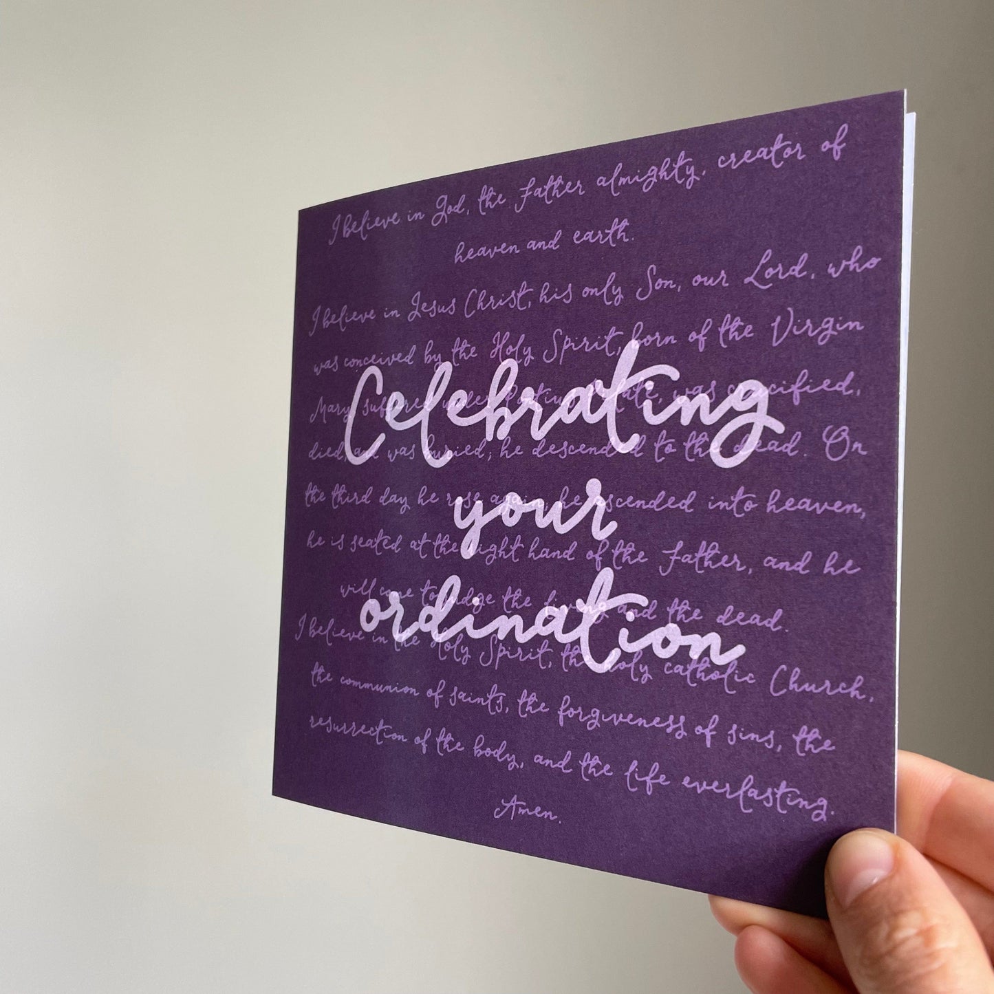 Ordination card - celebrating your ordination - apostles creed And Hope Designs Greeting & Note Cards