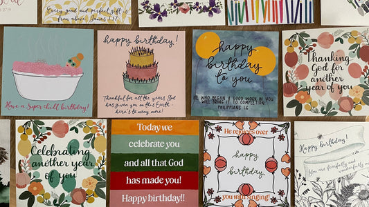 modern bright contemporary Christian birthday cards by And Hope Designs