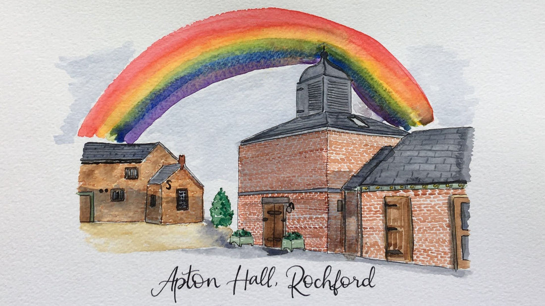 Watercolour wedding venue - apton hall, rochford 