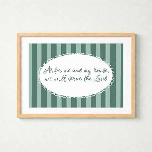 as for me and my house we will serve the lord - new christian print