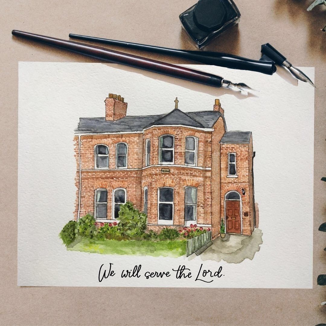 Watercolour house portrait commissions behind the scenes how it works