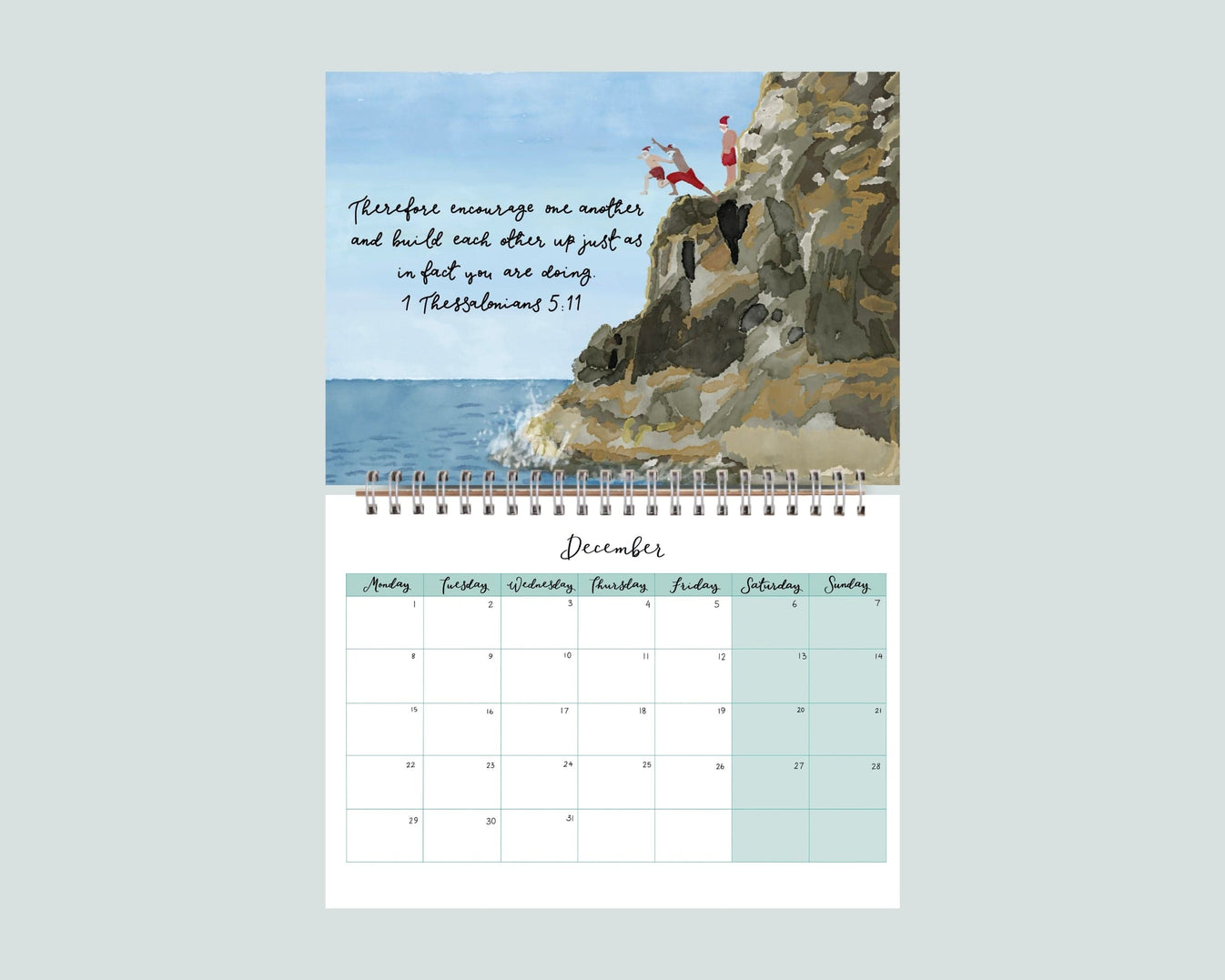 2025 illustrated Christian wall calendar And Hope Designs