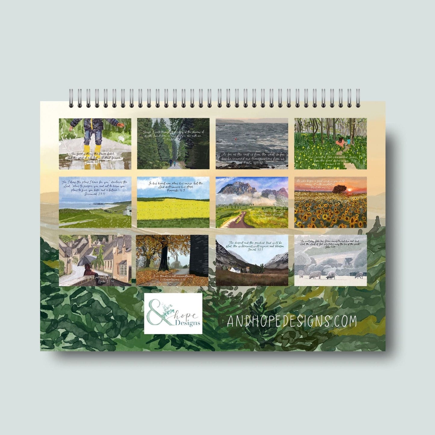 2026 illustrated Christian wall calendar And Hope Designs Calendars, Organizers & Planners