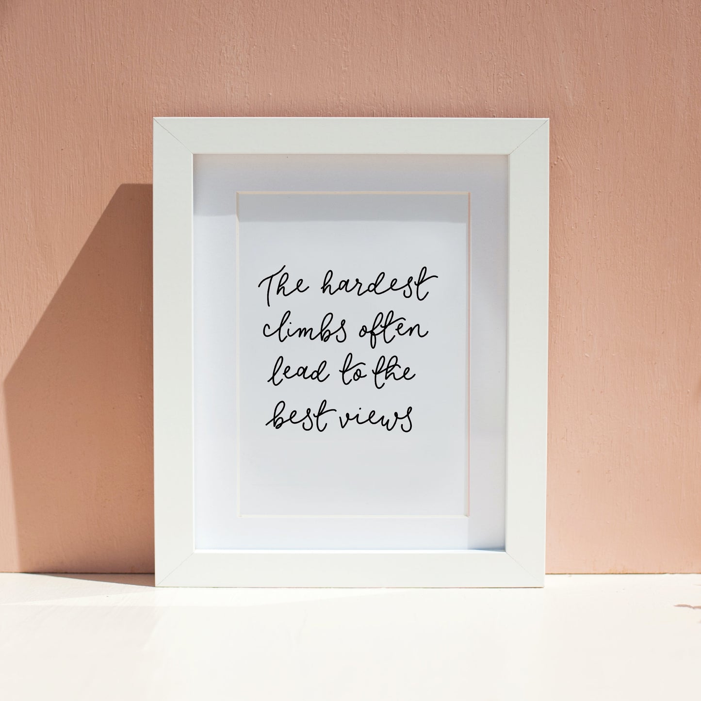 Adventure wall art print - Hard climbs, best views