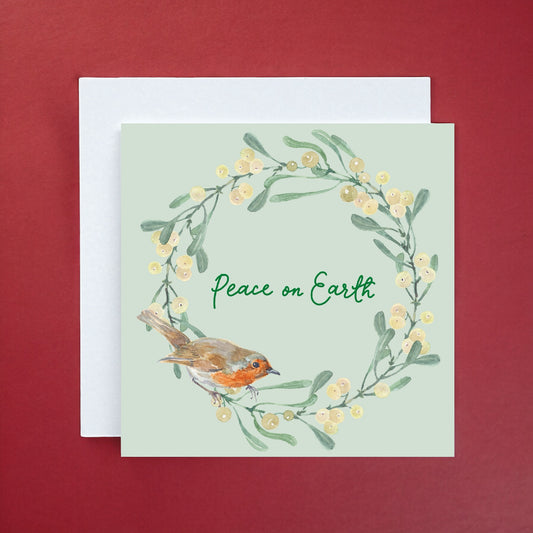 Christmas card pack - Peace on Earth Robin