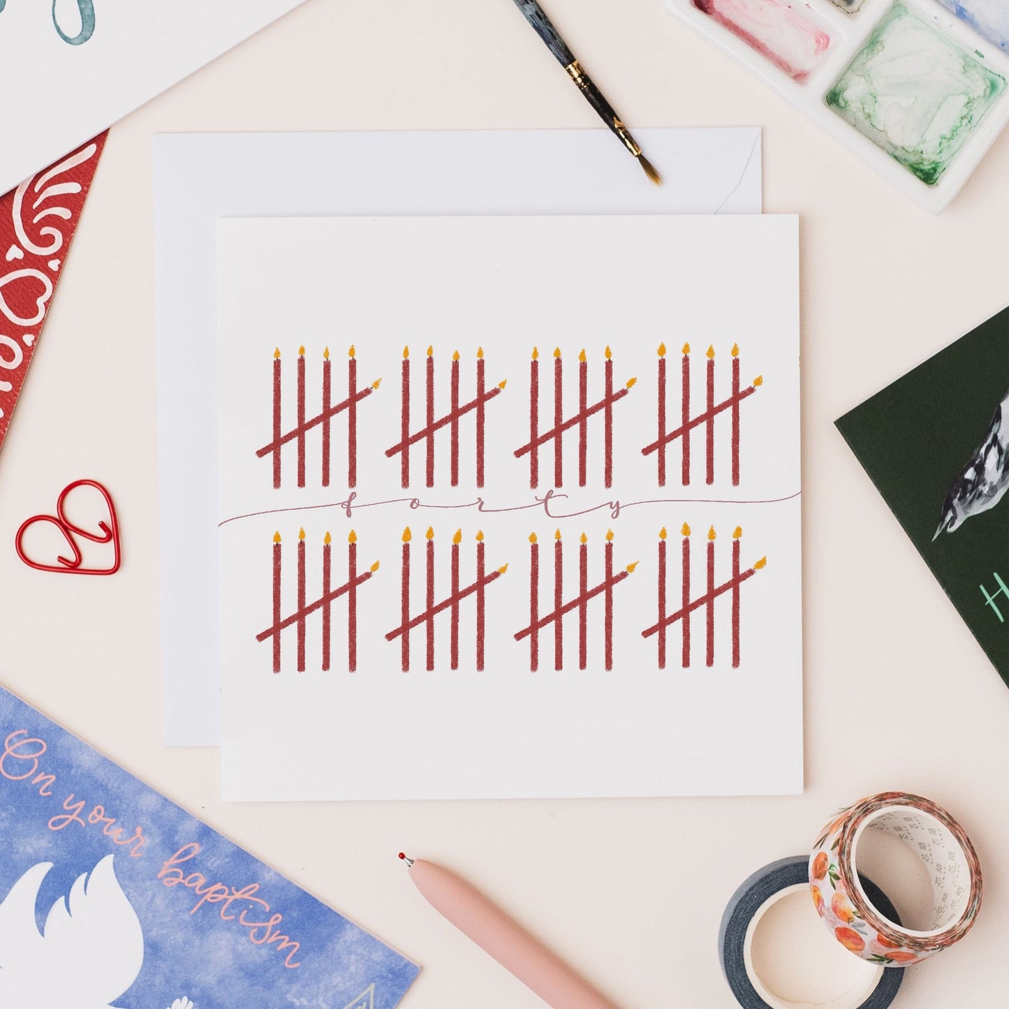40th Birthday Card - Tally of Candles And Hope Designs Cards