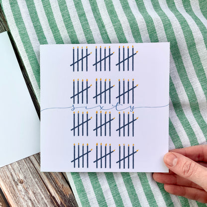 60th Birthday Card - Tally of Candles And Hope Designs Cards