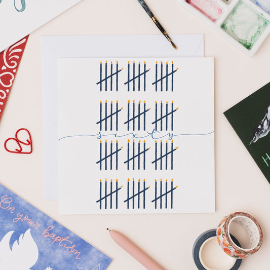 60th Birthday Card - Tally of Candles And Hope Designs Cards