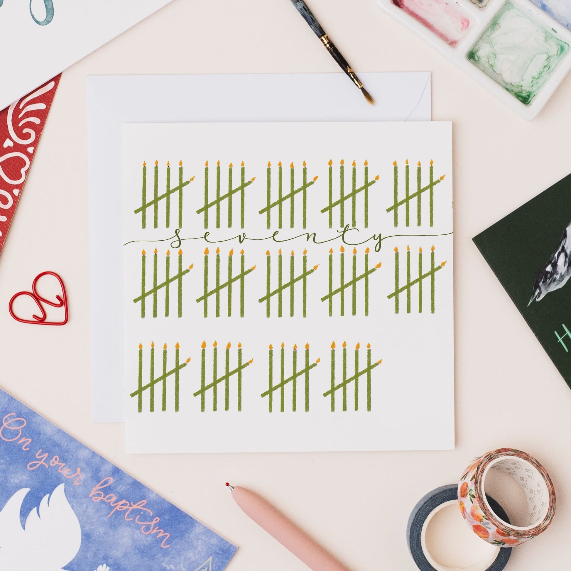 70th Birthday Card - Tally of Candles And Hope Designs Cards