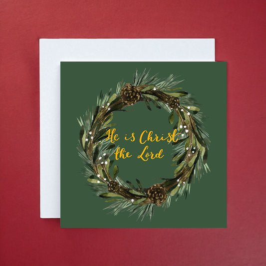 Christian Christmas cards - Christ the Lord wreath
