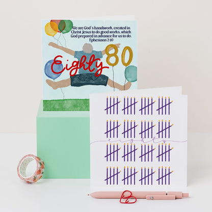 80th Birthday Card - Tally of Candles And Hope Designs Cards