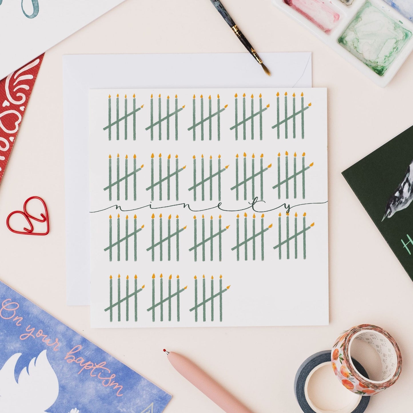 90th Birthday Card - Tally of Candles And Hope Designs Cards