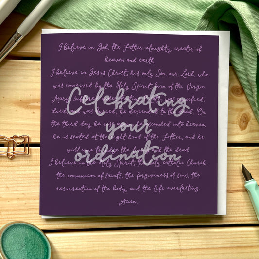 Ordination card - celebrating your ordination - apostles creed Greeting & Note Cards And Hope Designs    - And Hope Designs