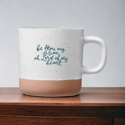 Christian mug from the hymn Be thou my vision, hand lettered and minimalist