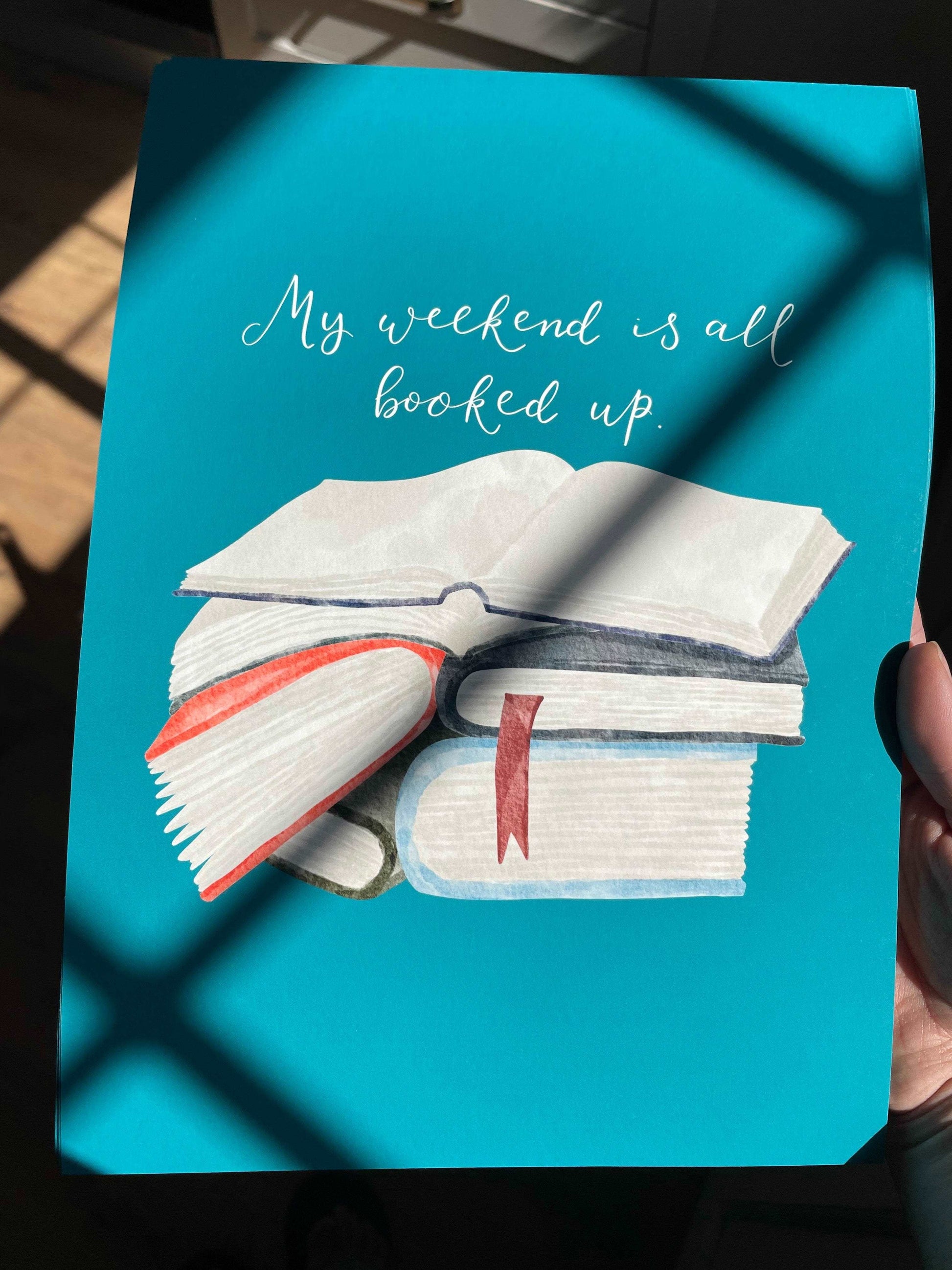 A4 All Booked Up bookish print And Hope Designs Print