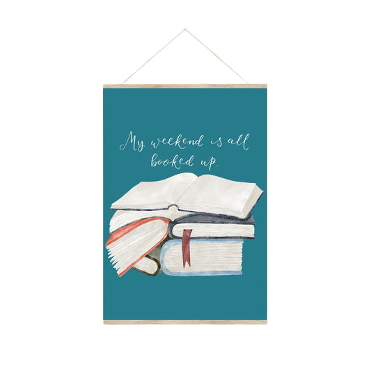 A4 All Booked Up bookish print And Hope Designs Print